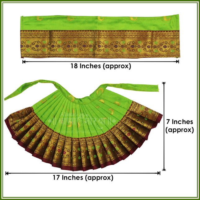 Maharani Mahalaxmi Devi Dress | Traditional Red Poshak for Devi Maa | Handcrafted Saree Vastra for Kalash Sthapana, Margashirsh & Navratri Puja  (7 Inch Poshak) (Green)