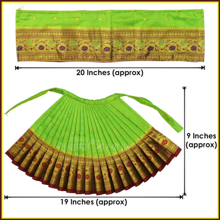Maharani Mahalaxmi  Saree Vastra/Poshak | Kalash Sthapana Margashirsh Puja| Traditional Dress Poshak for Devi Maa Lakshmi for Pujas - Size of Lehanga 9(Height) x 19 (Length) Inch (9 Inches Poshak)