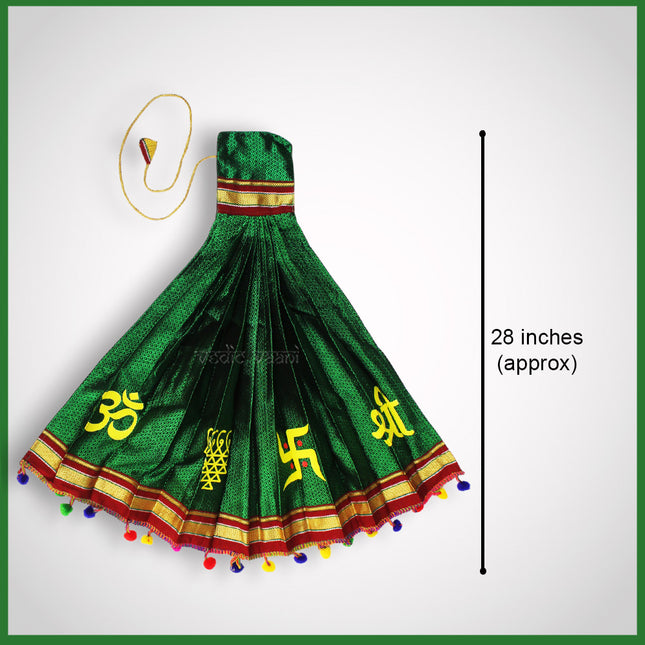 Gudhi Vastra for Gudhi Padwa Festival  Traditional Maharashtrian Gudi Cover Saree Cloth for GudiPadva | Readymade Ugadi & GudhiPadawa Decoration Pooja Décor (28 inch )