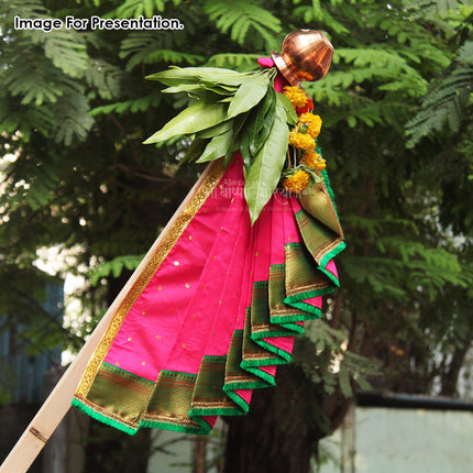 Shahi Mastani Gudi Padwa Gudi Vastra – Traditional Maharashtrian Festival Decoration Elegant Gudi Cloth for Marathi New Year (28 Inch )