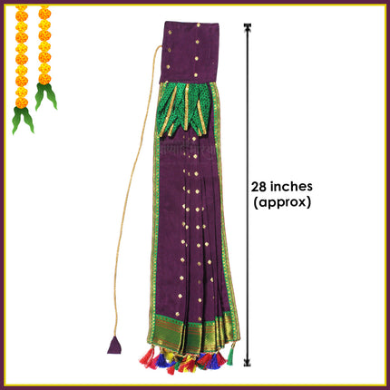 Navarai Paithani Parmparik Traditional Gudi for Gudi Padwa /Ugadi Gudhi Vastra for Gudhi Padwa Festival Traditional Maharashtrian Gudi Cover Saree Cloth for GudiPadva  Readymade Ugadi & GudhiPadawa (28 Inch )