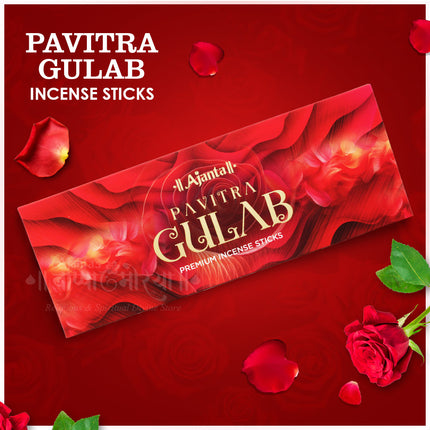 Premium Pavitra Gulab Incense Sticks | Natural Rose Fragrance for Pooja, Meditation & Relaxation