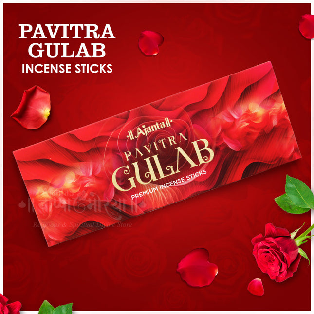Premium Pavitra Gulab Incense Sticks | Natural Rose Fragrance for Pooja, Meditation & Relaxation