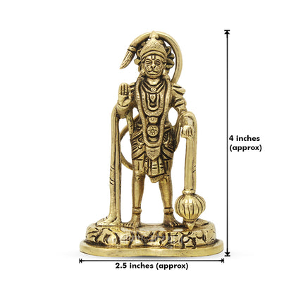 Pure Brass Standing Hanuman Statue – Handcrafted Divine Idol for Pooja & Temple Decor