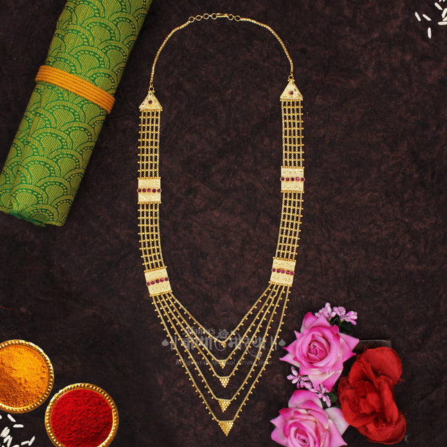 Rani Haar for Devi Shringar | Gold Plated Temple Jewellery for Goddess Idol | Kalash Puja & Navratri Ornament