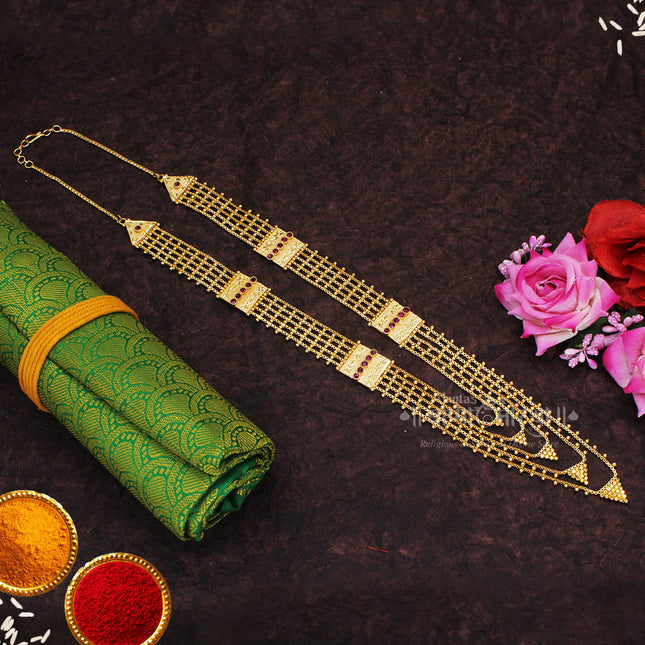 Rani Haar for Devi Shringar | Gold Plated Temple Jewellery for Goddess Idol | Kalash Puja & Navratri Ornament