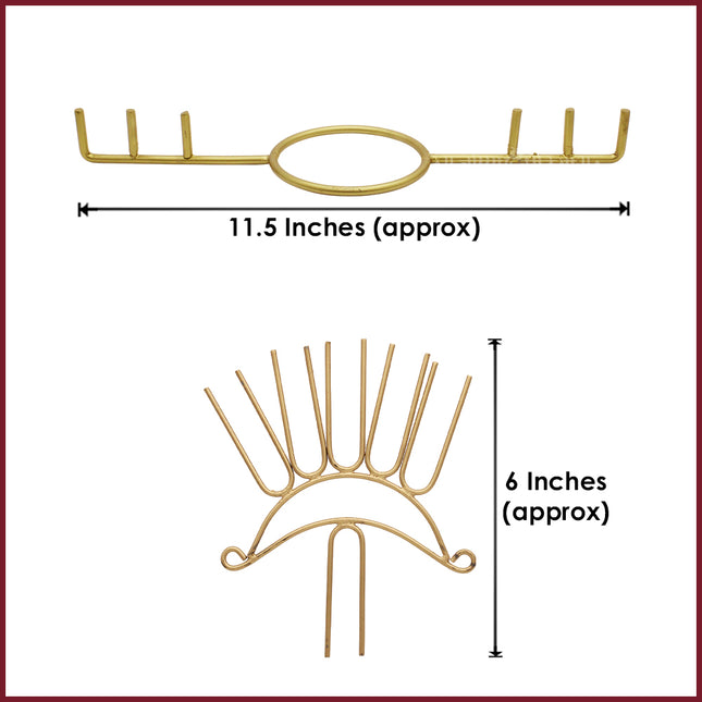 Coconut Kalash Kadi Kalasam Stand Stick for Vaibhav Lakshmi Varalakshmi Pooja and Home Temple Decor Brass Kalash Kadi Stand for Varalakshmi Devi & Margashirsha Vrat Pooja | Traditional Ghatsthapana Flower Holder for Temple & Home (Metal Golden Colored)