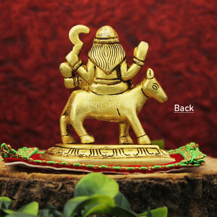 Maa Kalratri Devi Idol | Brass Finish Navdurga Murti for Home Mandir, Navratri Pooja & Gifting (3 Inch)