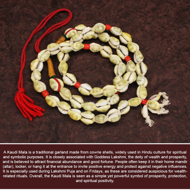 Kolhapur Ambabai Tulja Bhavani Kavdi Mala कौडी माळ / कवडी माळ Handmade Cowrie Shell Shringar Mala for Navratri Pooja - (big Size)