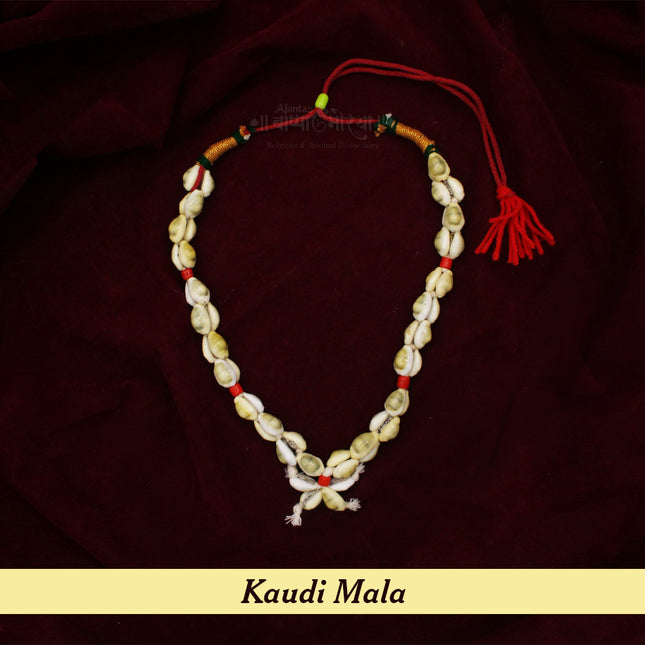 Kaudi Mala कौडी माळ  कवडी माळ पारंपरिक कवडी माळ देवी श्रृंगार माळ पूजा सजावट माळ for Ambabai Tulja Bhavani Shringar & Home Mandir Decoration(Small)