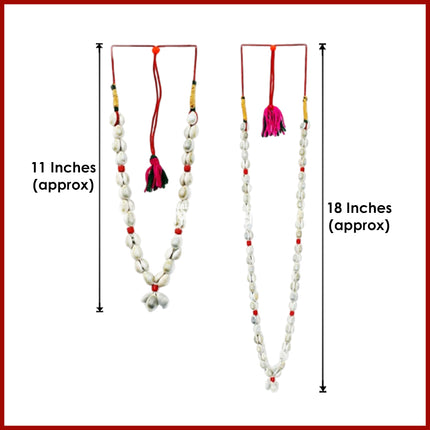 Laxmi Kodi Kaudi Mala | Kauri Shell Beads mala Kaudis, Traditional Pooja Shell | Cowry Shell for for Deity & Daily Rituals Pooja Mantra Chanting Wealth