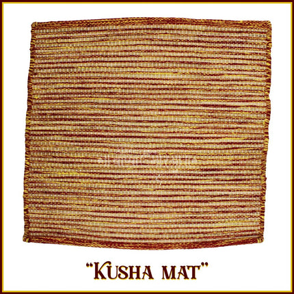 Namsmaran Japa Mat Natural Kusha Grass Mat for Meditation & Yoga | Handwoven Kush Asana from Sacred Dharba Grass Natural Real Kusha Aasan or Meditation Mat for Pooja Yoga Mat Eco Friendly (24 inches)