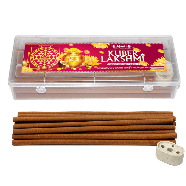 Premium Laxmi Kuber Dhoop Sticks | bambooless Handmade Dhoop for Daily Puja, Aarti & Meditation | Long-Lasting Divine Fragrance , Smokeless & Long-Burning
