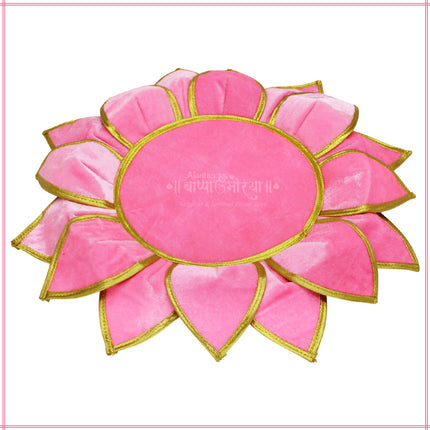 Decorative Lotus Kamal Aasan for Home Temple | Sacred Pooja Velvet Cloth for Deity Idols – Navratri & Margashirsha Special