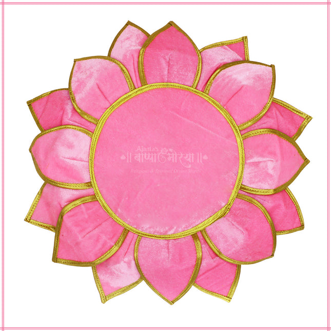 Decorative Lotus Kamal Aasan for Home Temple | Sacred Pooja Velvet Cloth for Deity Idols – Navratri & Margashirsha Special