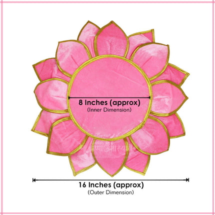 Decorative Lotus Kamal Aasan for Home Temple | Sacred Pooja Velvet Cloth for Deity Idols – Navratri & Margashirsha Special