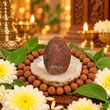 दिव्य शिव शिला – ऊर्जा, संरक्षण आणि आध्यात्मिक सामंजस्यासाठी भगवान शंकराचा पवित्र दगड | पूजा, ध्यान आणि गृह मंदिराच्या सजावटीसाठी नैसर्गिक पवित्र शाळीग्राम