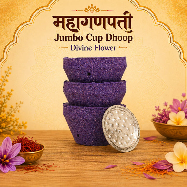 Jumbo Dhoop Cups Mahaganapati Divine Flower – Premium Decorative Flower for Ganpati Puja, Mandir & Festive Decoration