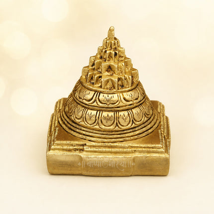 Meru Shree Yantra in brass Sri Chakra for Wealth, Prosperity, Success & Spiritual Growth | Shri Yantra Puja for Home, Office & Temple