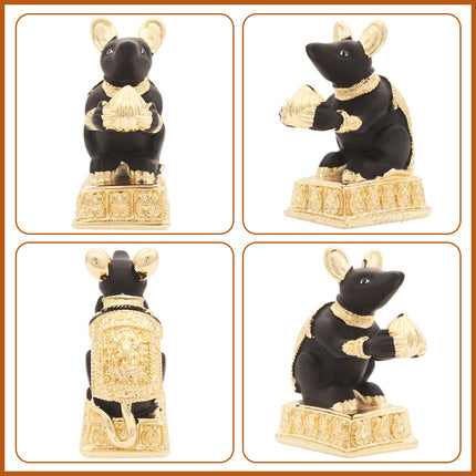 Black Mouse  with Pink Tail  Modakwale श्री गणेशाचे दिव्य वाहन Undir Mama Chuha  Modak Wala Ganesh Vahan  Decorative Mushak Raj Idol for Home Temple, Mandir & Ganesh Chaturthi हस्तनिर्मित मूर्ती देवघर, मंदिर व धार्मिक भेटीसाठी