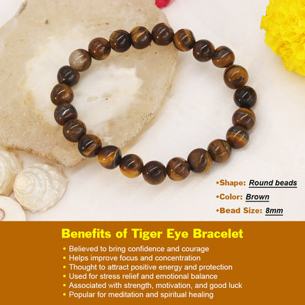 Tiger Eye Bracelet (टायगर आय ब्रेसलेट )For Willpower & Protection