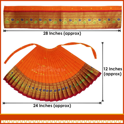 Maharani Devi Dress Poshak for Idol | Traditional Goddess Dress for Lakshmi Durga Ambabai Perfect for Navratri, Margashirsha, Varalaxmi Traditional Dress for Mata Rani Idol (12 Inch Poshak)