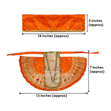 Karveer Nivasini Mahalaxmi Devi Face Poshak – Traditional Goddess Dress for Puja & Temple Decoration | Ambabai Style Poshak for Idol & Kalash (7 Inches Poshak)