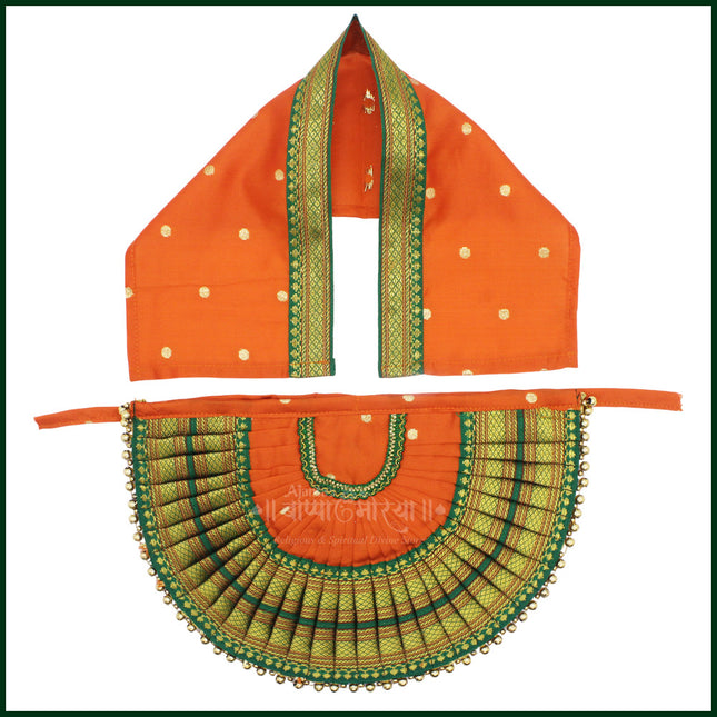 Rajnandani Kalash Poshak for Puja | Traditional Cotton Patka & Lehenga Dress Set for Kalasha Sthapana | Devi Margashirsha Kalash Vastra for Home Mandir & Festivals (9 Inch Poshak )