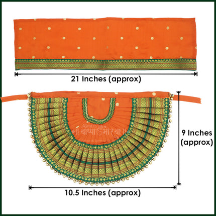 Rajnandani Kalash Poshak for Puja | Traditional Cotton Patka & Lehenga Dress Set for Kalasha Sthapana | Devi Margashirsha Kalash Vastra for Home Mandir & Festivals (9 Inch Poshak )