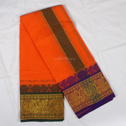 Men’s Traditional Wear Cotton Dhoti & Angavastram Set – Pure Cotton Ethnic Dhoti  Ideal for Puja, Festive & Wedding Wear (9*5 Meter)