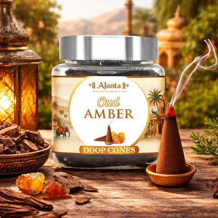 Oudh Amber Dhoop Cones – Premium Long Lasting Incense for Pooja, Meditation & Home Fragrance