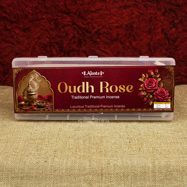 Oudh Rose ऊद आणि गुलाब सुगंधित प्रीमियम अगरबत्ती Traditional Premium Incense – Luxurious Aromatic Sticks Traditional Oudh Rose Incense – Exotic & Soothing Aroma for Home & Meditation