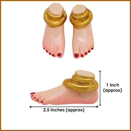 Laxmi Charan Paduka for Pooja | Spiritual Lakshmi Charan Feet Symbol | Auspicious Paduka for Mandir, Dhanteras, Diwali & Daily Worship  (Small Size Paduka 2.5 inches x 1 inches)
