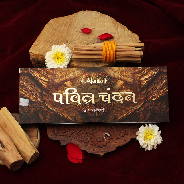 Pavitra Chandan – Handcrafted Sandalwood Incense Sticks | Long-Lasting Masala Agarbatti for Home, Temple & Yoga