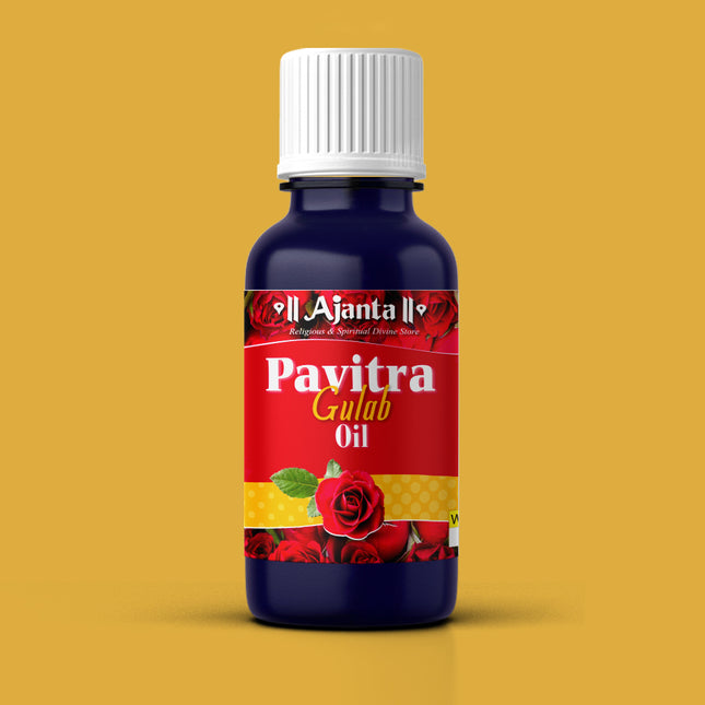 Ajanta Pavitra Gulab Oil –  Rose Deepam Oil for Pooja, Temple, Daily Worship & Spiritual Rituals | Divine Floral Aroma for Lamp Lighting, Meditation & Auspicious Ceremonies (10 ml)