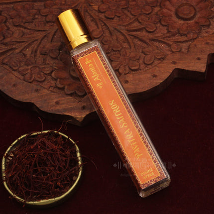 Pavitra Saffron Roll-On Attar – Pure Natural Long Lasting Kesar Fragrance for Pooja, Meditation, Spiritual Devotion & Daily Use