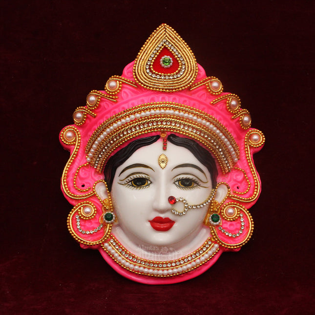 Mahalaxmi Devi Face Mukhota/Goddess Face/for Navrati, Marghashish, Amma Puja Durga Devi Maa for Worship Deity Laxshmi