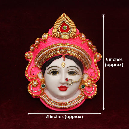 Mahalaxmi Devi Face Mukhota/Goddess Face/for Navrati, Marghashish, Amma Puja Durga Devi Maa for Worship Deity Laxshmi