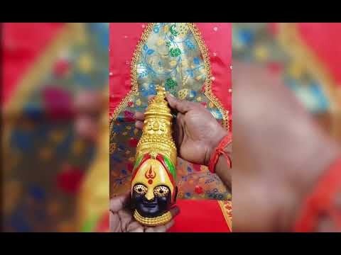 Traditional Aai Tuljabhavani Devi Sacred Face | Handcrafted Fiber Mukhota with Fine Artistic Work |  Tuljapur Shaktipeeth Tuljabhavani Devi Face | Exclusive Premium Polyfiber Handmade Mukhavata | Divine Devi Roop for Home Mandir & Puja Rituals (11.5 Inch)