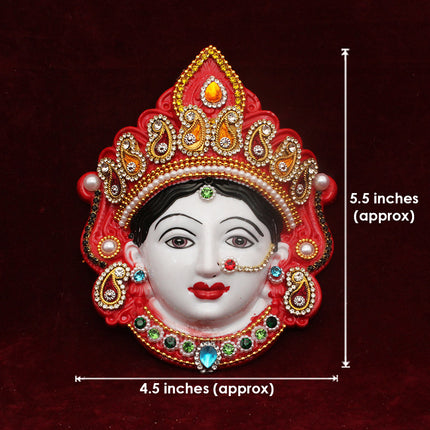 Mahalaxmi Face/Mukhota Polyfibre Goddess Mata Mahalakshmi-Laxmi Face Margashirsha MATA Mukhota Mahalaxmi Mukhota Devi Face