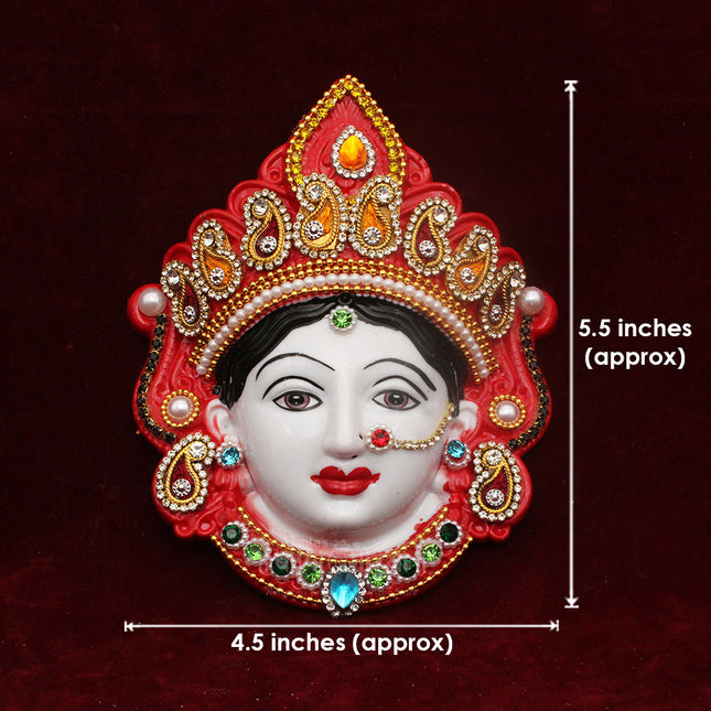 Mahalaxmi Face/Mukhota Polyfibre Goddess Mata Mahalakshmi-Laxmi Face Margashirsha MATA Mukhota Mahalaxmi Mukhota Devi Face
