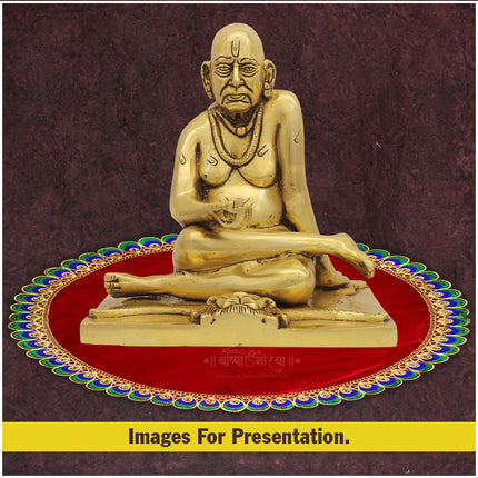 Pooja Velvet Aasan/Asan for Puja and Mandir Puja Altar Cloth |Puja Aasan Mat for Prayers - Handmade Decorative Pooja Mat Premium Kapda/Cloth for Mandir, Puja Chowki Mat, Puja Table & Temple | Fine Fabric (20x20 inch) ( Set OF 2)