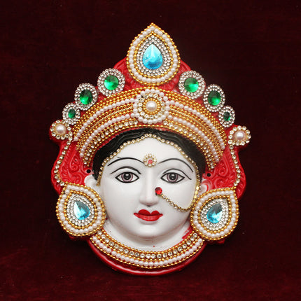 Mahalaxmi Devi Face Mukhota for Kalash Decoration, Pooja Ghar, Spiritual Rituals, Navratri, Diwali & Festive Decor