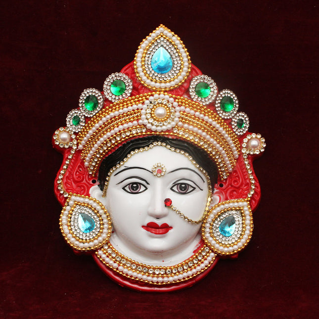 Mahalaxmi Devi Face Mukhota for Kalash Decoration, Pooja Ghar, Spiritual Rituals, Navratri, Diwali & Festive Decor