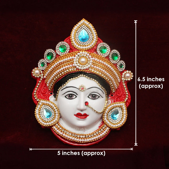 Mahalaxmi Devi Face Mukhota for Kalash Decoration, Pooja Ghar, Spiritual Rituals, Navratri, Diwali & Festive Decor