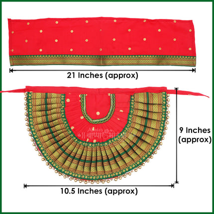 Rajnandani Kalash Poshak for Puja | Traditional Cotton Patka & Lehenga Dress Set for Kalasha Sthapana | Devi Margashirsha  Kalash Vastra for Home Mandir & Festivals (9 Inch Poshak )