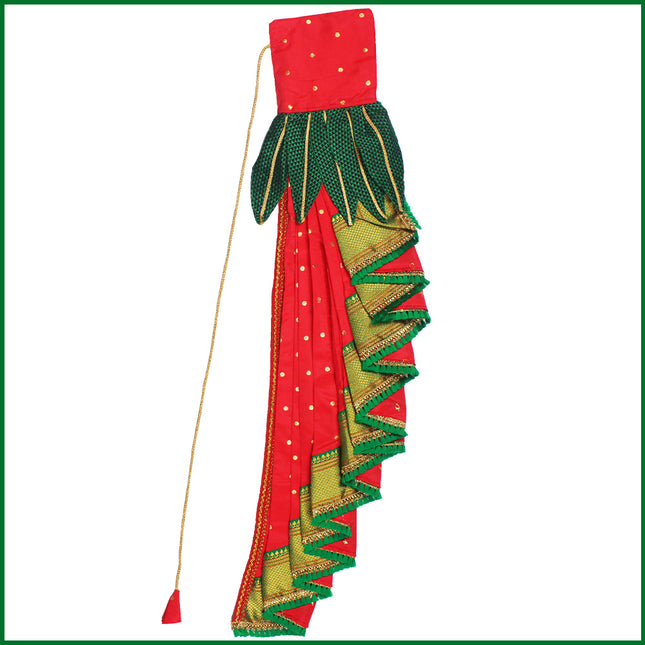 Readymade Gudhi/Maharashtrian Festival Gudi Padwa Stand/GudiPadwa Decoration Showpiece with Mango Leaves Medium/GudhiPadwa Gift/GudhiPadawa Décor  Gudi Saree Cloth Vastra for Gudhi Padwa Festival