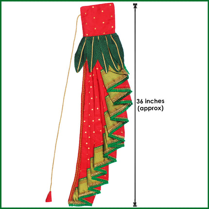Readymade Gudhi/Maharashtrian Festival Gudi Padwa Stand/GudiPadwa Decoration Showpiece with Mango Leaves Medium/GudhiPadwa Gift/GudhiPadawa Décor  Gudi Saree Cloth Vastra for Gudhi Padwa Festival