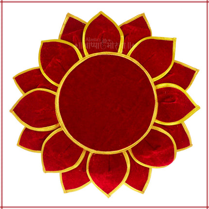 Kamal Aasan Velvet Pooja Mat – Idol Base for Lakshmi, Gauri Ganpati, Saraswati, Durga, Varalakshmi, Ganesh | Margashish Puja, Navratri (16 Inch)