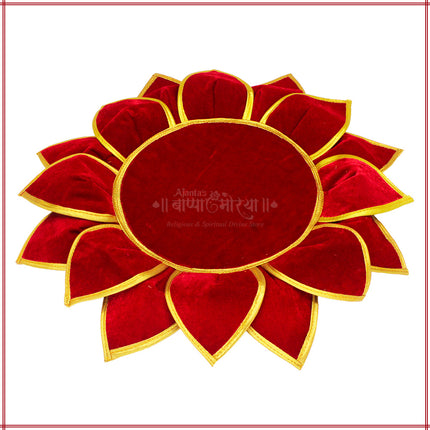 Kamal Aasan Velvet Pooja Mat – Idol Base for Lakshmi, Gauri Ganpati, Saraswati, Durga, Varalakshmi, Ganesh | Margashish Puja, Navratri (16 Inch)